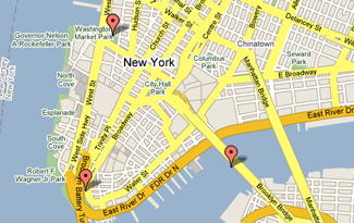 Google map of NYC